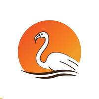 Swan Line Art Vector Logo Design