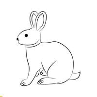 plantilla de logotipo de arte de línea de conejo para empresas y empresas vector