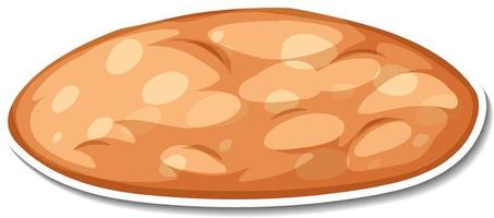 A cookie sticker on white background vector