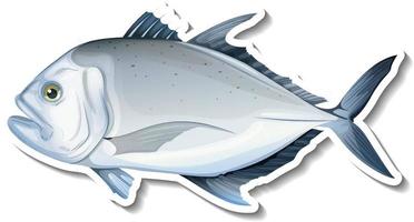 Giant trevally fish sticker on white background vector