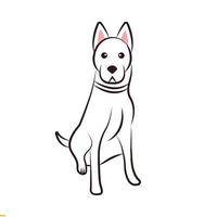 diseño de vector de arte de línea de perro para negocios y empresa