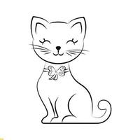 diseño de logotipo de vector de arte de línea de gato para negocios y empresa