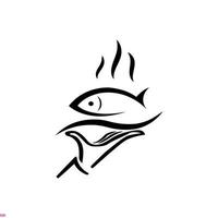 Cooking Fish Logo Design for Business And Company. vector