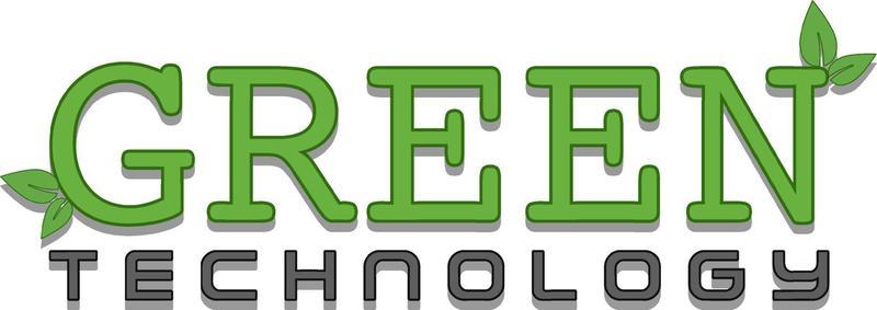 A green technology sign banner