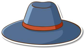 Pegatina de sombrero azul sobre fondo blanco. vector