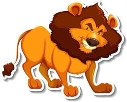 Lion standing cartoon character on white background vector