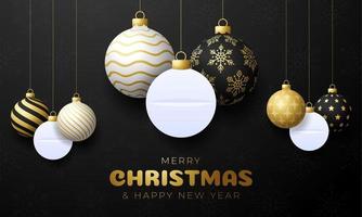 Christmas greeting card medicine concept. Medicine and healthcare pills tablet Christmas baubles. vector