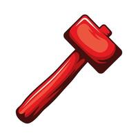 red hammer tool vector