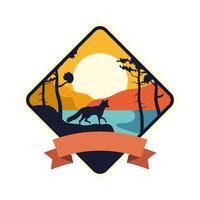 adventure emblem fox vector
