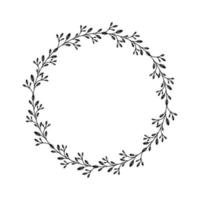 circular laurel wreath frame vector