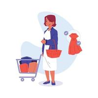 mujer de compras ilustracion vector