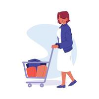 mujer de compras ilustracion vector