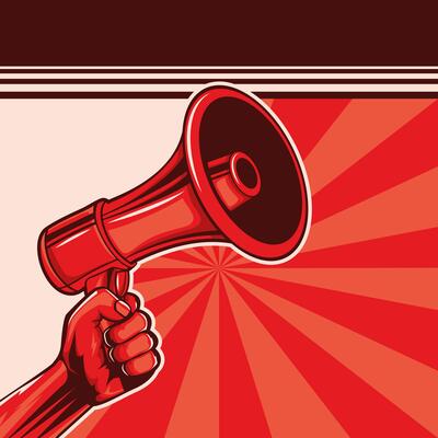 megaphone revolution poster