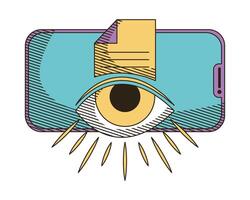 smartphone with eye vector