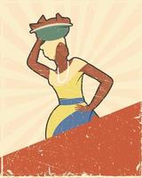 afro colombian saleswoman vector