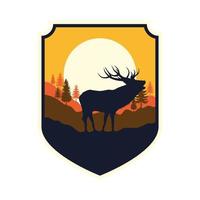 reindeer adventure emblem vector