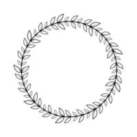 circular laurel wreath decoration vector