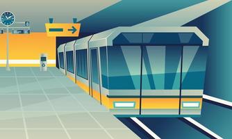 subway transport scene vector