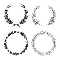 four laurel wreaths vector