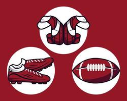 three american football icons vector