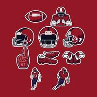 ten american football icons vector