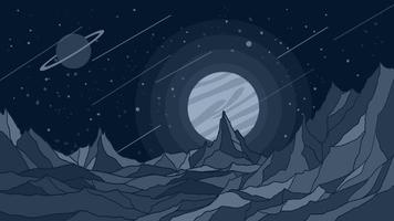 Alien Planet Surface Landscape Background vector