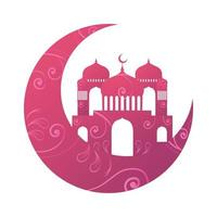 mosque in moon vector