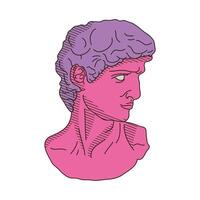 estatua retrofuturistic icono vector