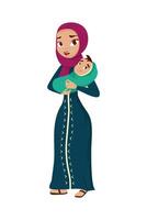 muslim mother character vector