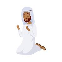 muslim man praying vector