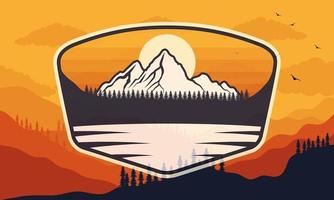 lake adventure emblem vector