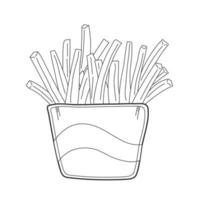 french fries one line food vector