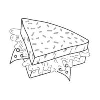 sandwich one line food vector