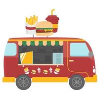 diseño de vector de camión de comida de comida rápida