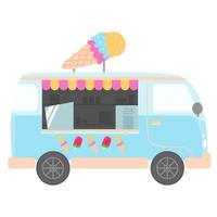 diseño de vector de camión de comida de helado