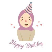 Blessing Sticker Happy Birthday Girl vector