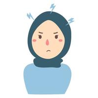 Stressed Woman Depressed Many Thoughts Headache vector