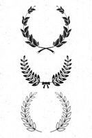 three laurel wreaths vector