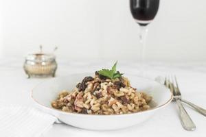 risotto with mushrooms coriander leaves