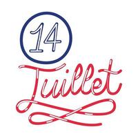 14 juillet celebration phrase vector