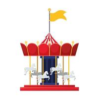 fairground carousel design vector