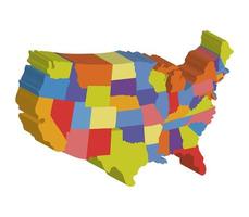 usa 3d map vector