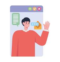 man and messages vector