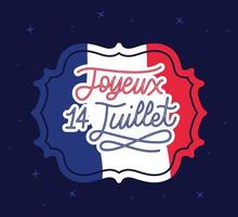 joyeux 14 juillet quote vector