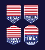 four usa stamps vector