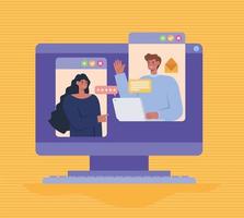 dos personas trabajadoras vector