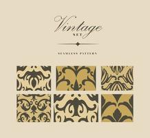 vintage seamless patterns vector