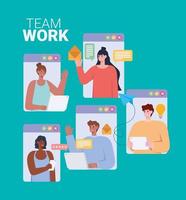 online team work vector