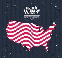 map with USA flag vector