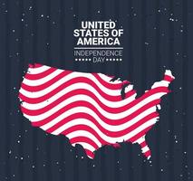 map with USA flag vector